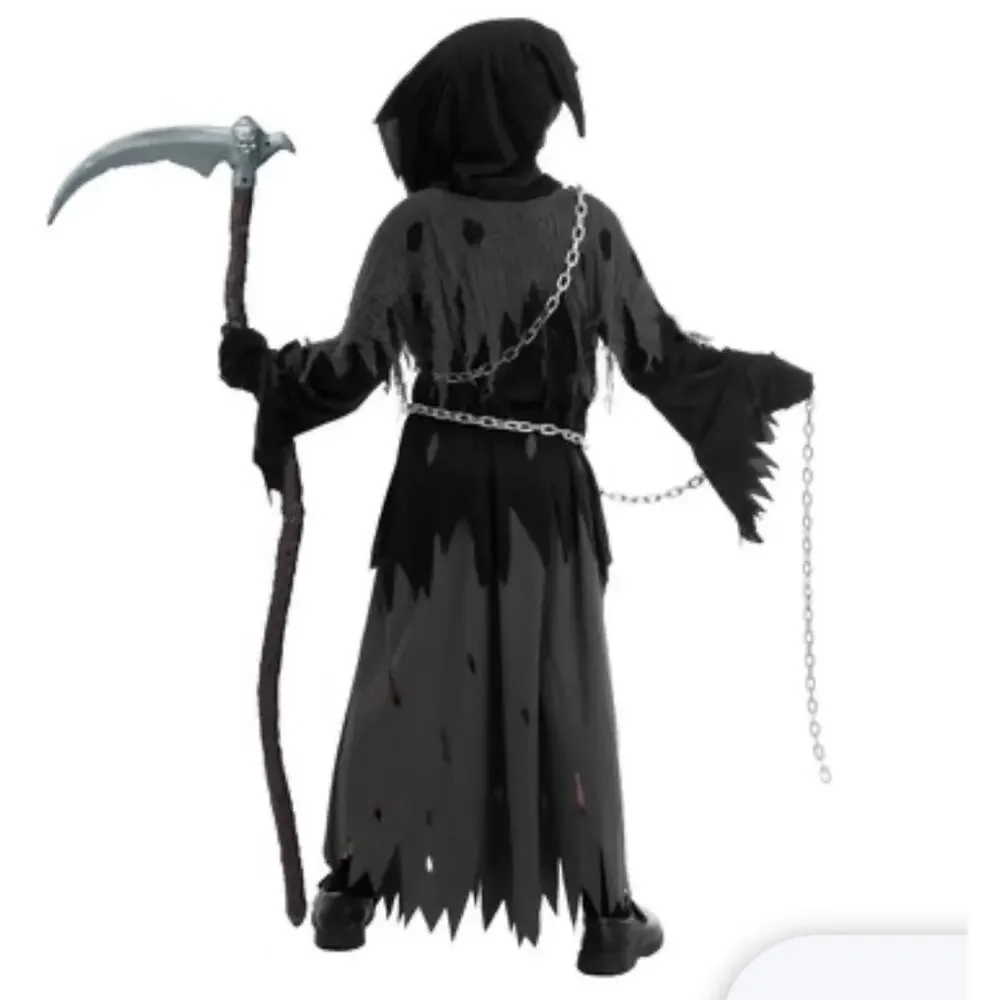 NIP Spooktacular Creations Kids Grim Reaper Costume - Size Medium (8-10 Yrs) New